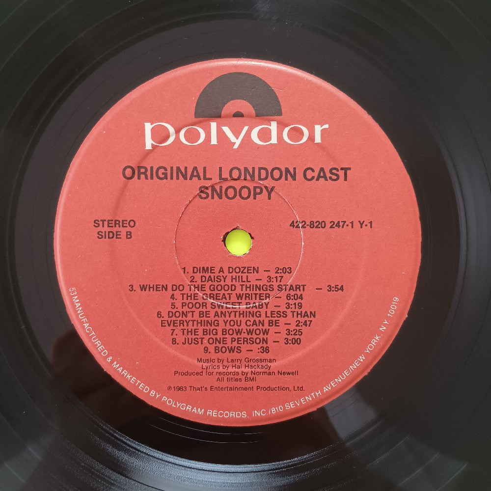 Snoopy Original London Cast - Snoopy The Musical - 1983 - 422 880-247-1 Y-1 - Used - VG++ - Vinyl