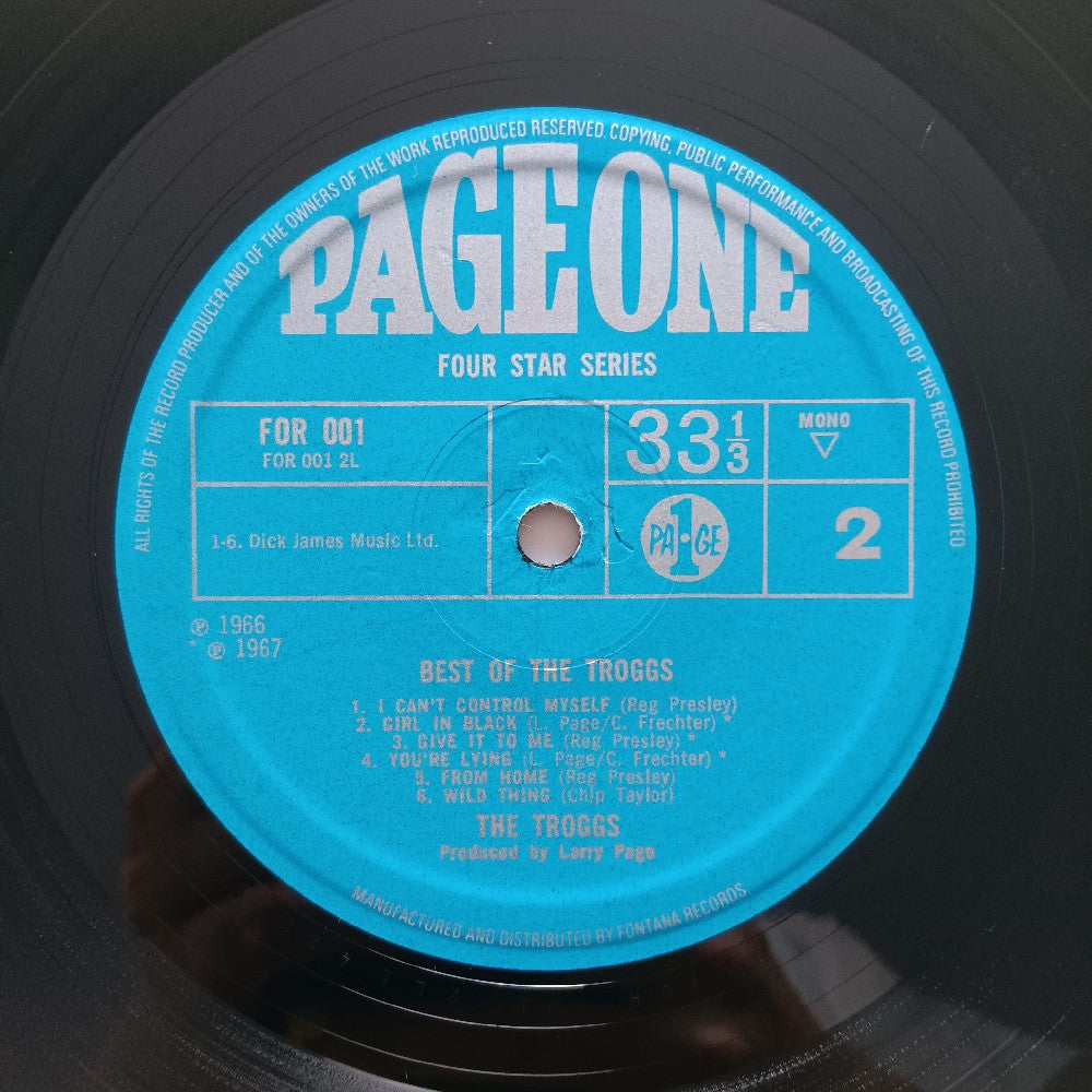 The Troggs - The Best Of The Troggs UK MONO - 1967 - FOR001 - Used - VG+ - Vinyl