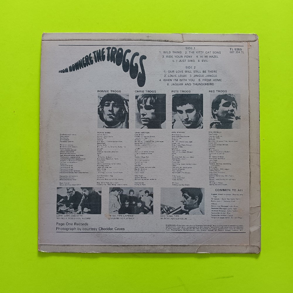 The Troggs - From Nowhere UK MONO - 1966 - TL 5355 - Used - VG+ - Vinyl