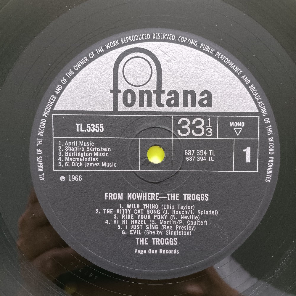 The Troggs - From Nowhere UK MONO - 1966 - TL 5355 - Used - VG+ - Vinyl