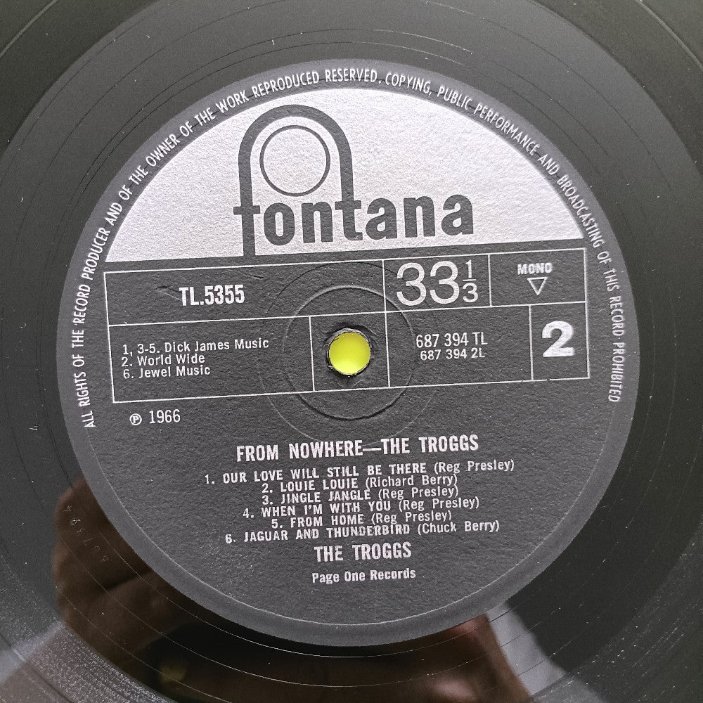 The Troggs - From Nowhere UK MONO - 1966 - TL 5355 - Used - VG+ - Vinyl