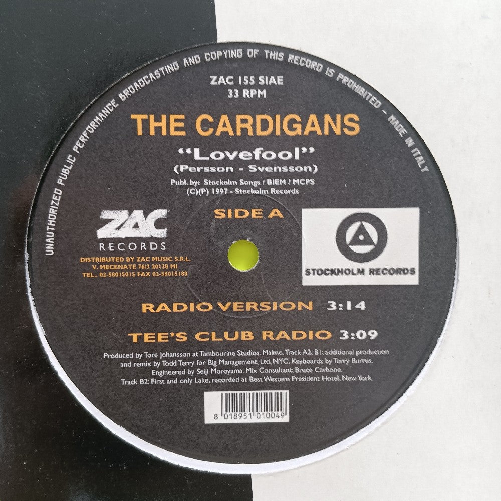 The Cardigans - Lovefool ITALY 12" - 1997 - ZAC 155 - Used - VG+ - Vinyl