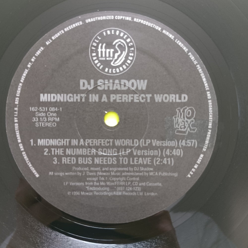 DJ Shadow - Midnight In A Perfect World OG 12" - 1997 - 162-531 084-1 - Used - VG+ - Vinyl