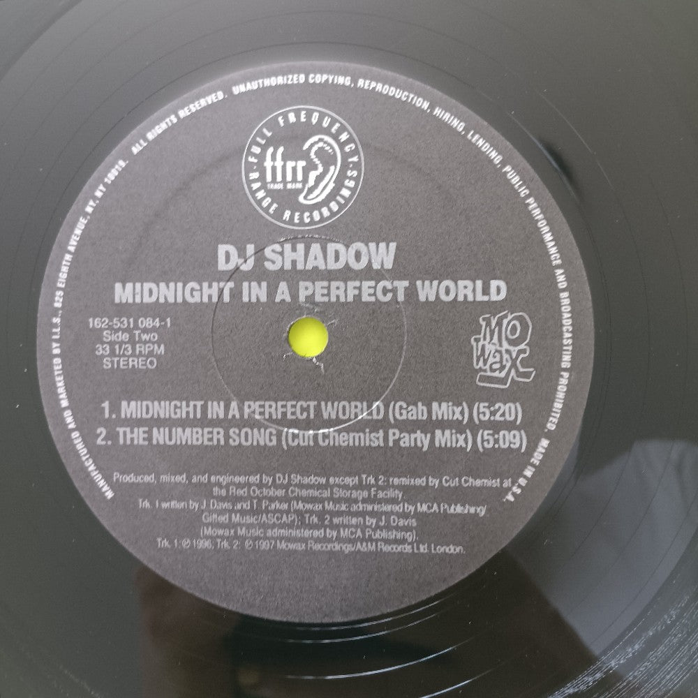 DJ Shadow - Midnight In A Perfect World OG 12" - 1997 - 162-531 084-1 - Used - VG+ - Vinyl