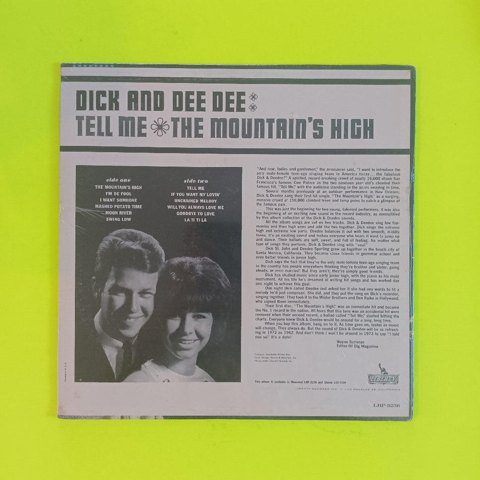 Dick And Dee Dee - Tell Me - The Mountain's High - 1962 - LRP 3236 - New - Sealed - Vinyl