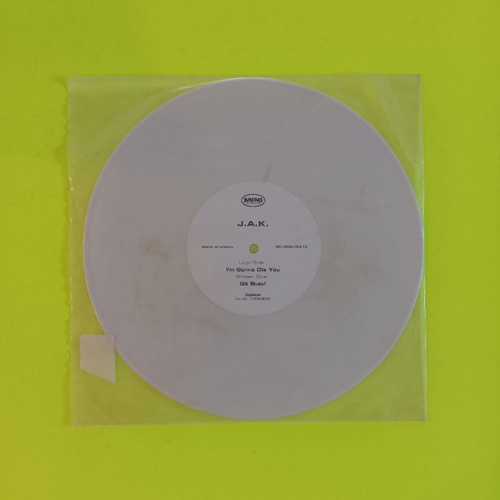 J. A. K.  - I'm Gonna Dis You WHITE 10" - 1999 - Mini-White 004-10 - Used - EX - Vinyl