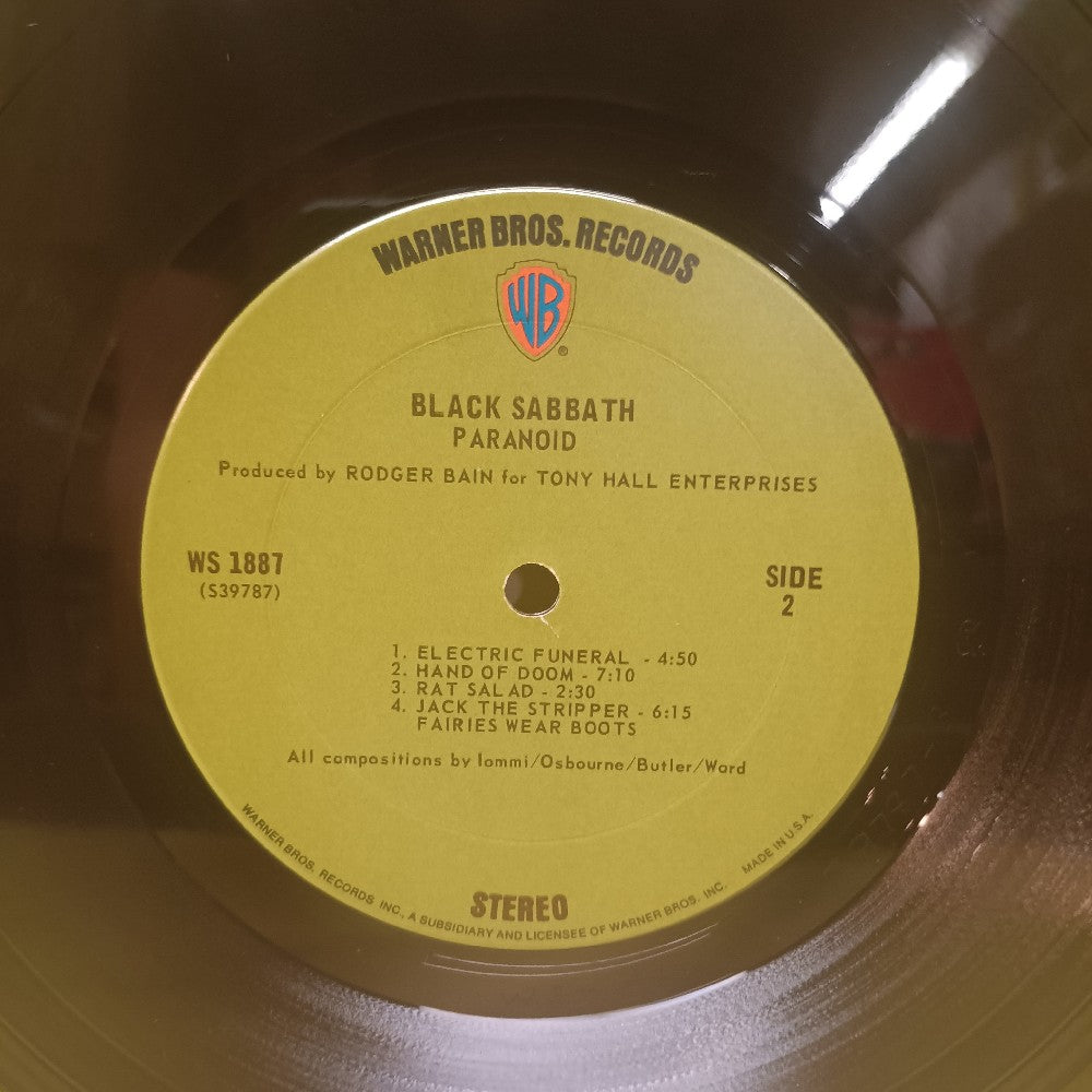 Black Sabbath - Paranoid OG GREEN LABEL - 1971 - WS 1887 - Used - VG++ - Vinyl
