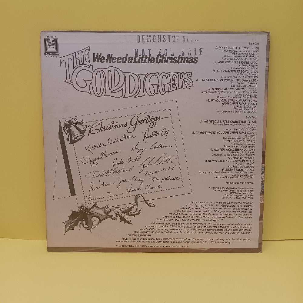 The Golddiggers - We Need A Little Christmas PROMO - 1969 - MD1012 - Used - EX - Vinyl