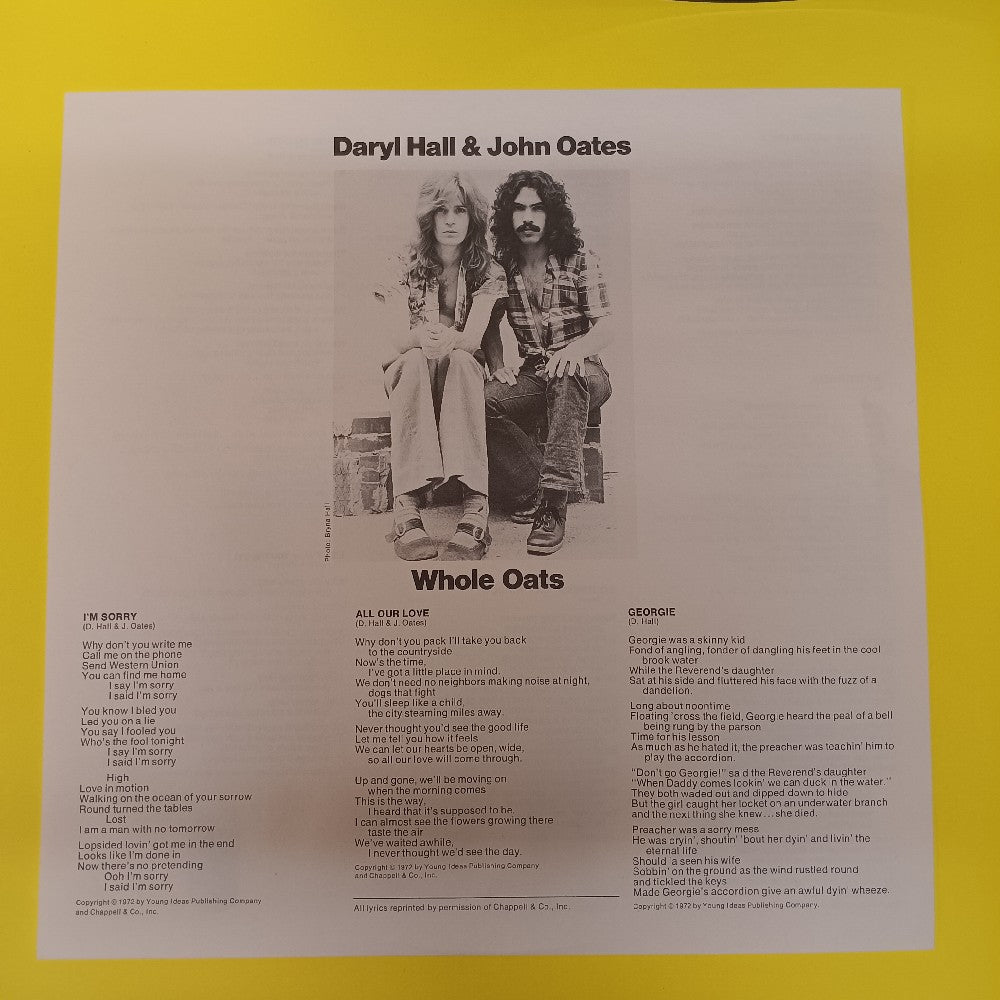 Daryl Hall & John Oats - Whole Oats - 1974 - SD 7242 - Used - EX - Vinyl