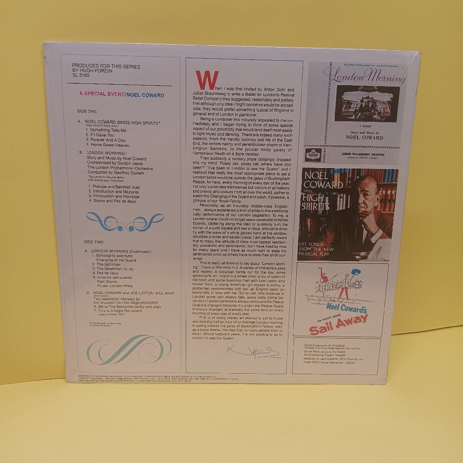 Noel Coward - A Special Event - 1978 - SL 5180 - New - Sealed - Vinyl