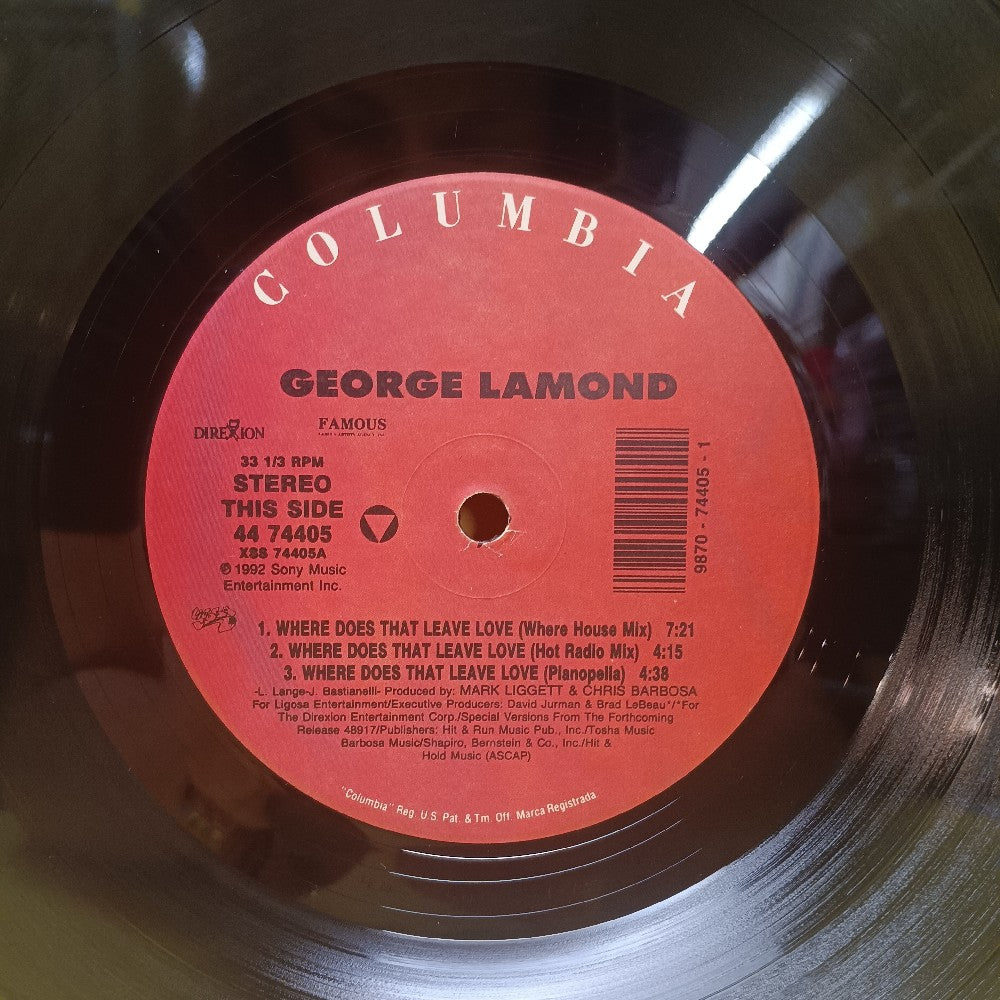 George LaMond - Where Does That Leave Love 12" - 1992 - 44 74405 - Used - EX - Vinyl