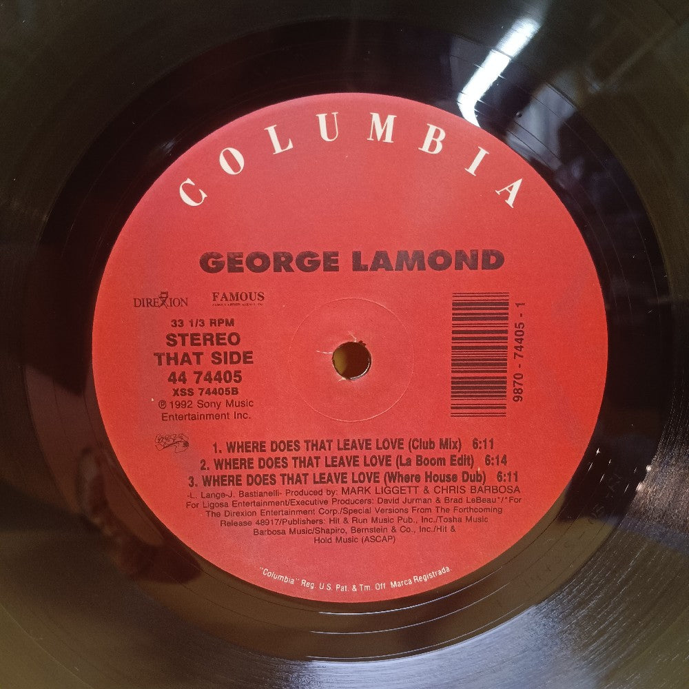 George LaMond - Where Does That Leave Love 12" - 1992 - 44 74405 - Used - EX - Vinyl
