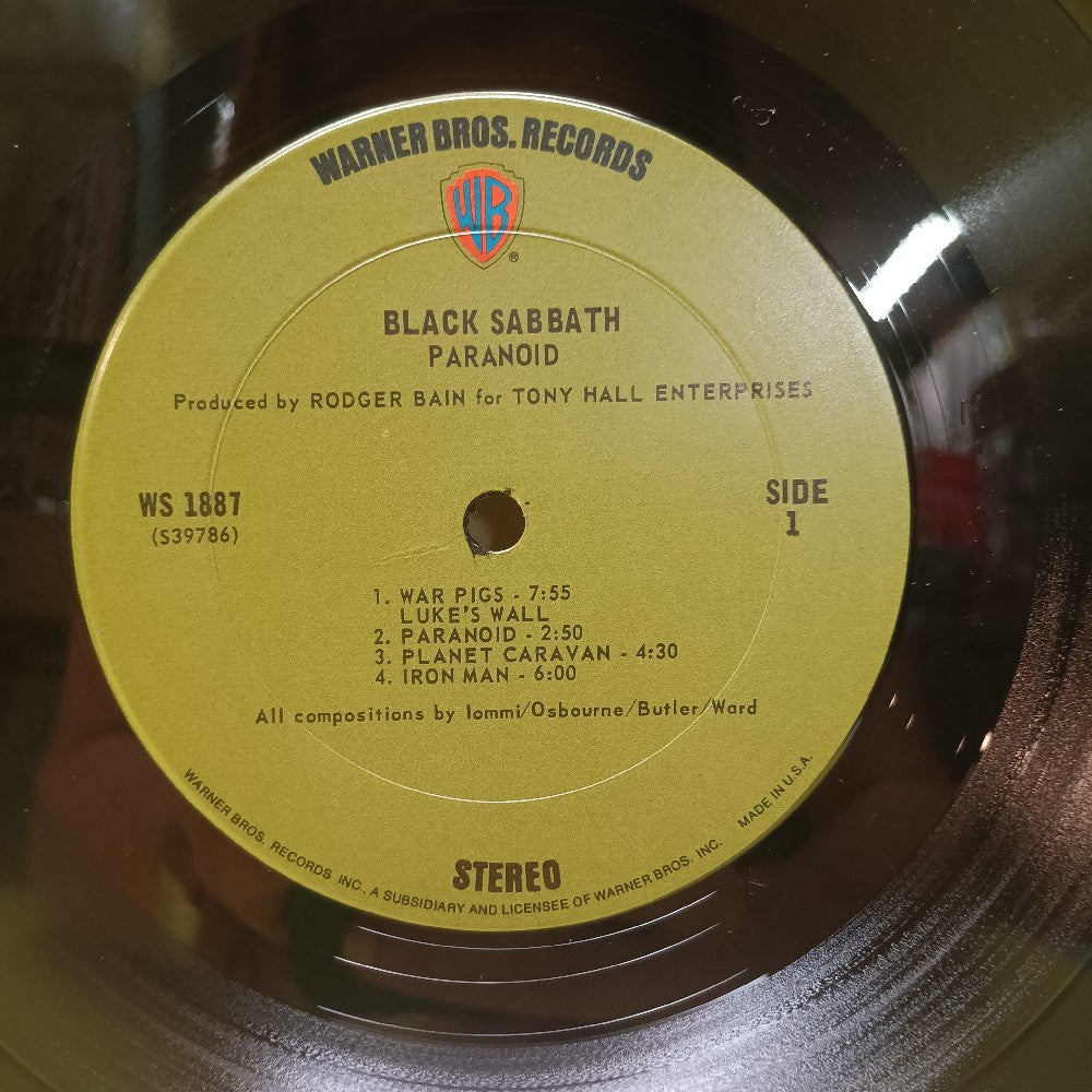 Black Sabbath - Paranoid OG GREEN LABEL - 1971 - WS 1887 - Used - VG+ - Vinyl