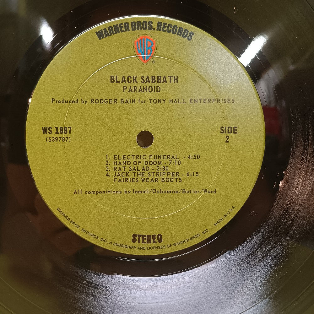 Black Sabbath - Paranoid OG GREEN LABEL - 1971 - WS 1887 - Used - VG+ - Vinyl