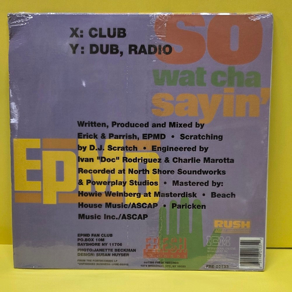 EPMD - So Wat Cha Sayin' - 1989 - FRE-80133 - New - Sealed - Vinyl