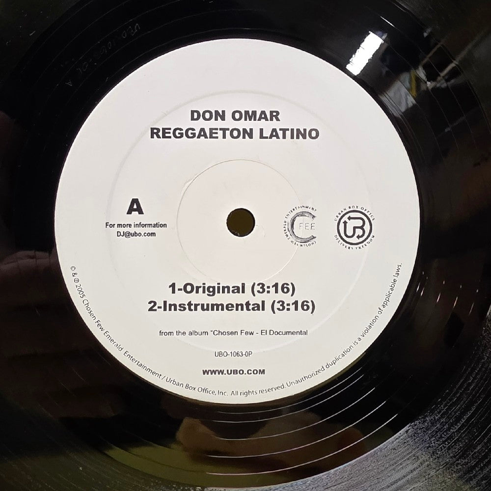 Don Omar - Reggaeton Latino - 2005 - UBO-1063-OP - Used - VG++ - Vinyl