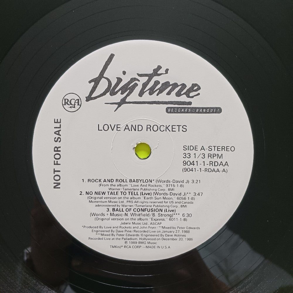 Love And Rockets - Rock And Roll Babylon PROMO - 1989 - 9014-1-RDAA - Used - EX - Vinyl