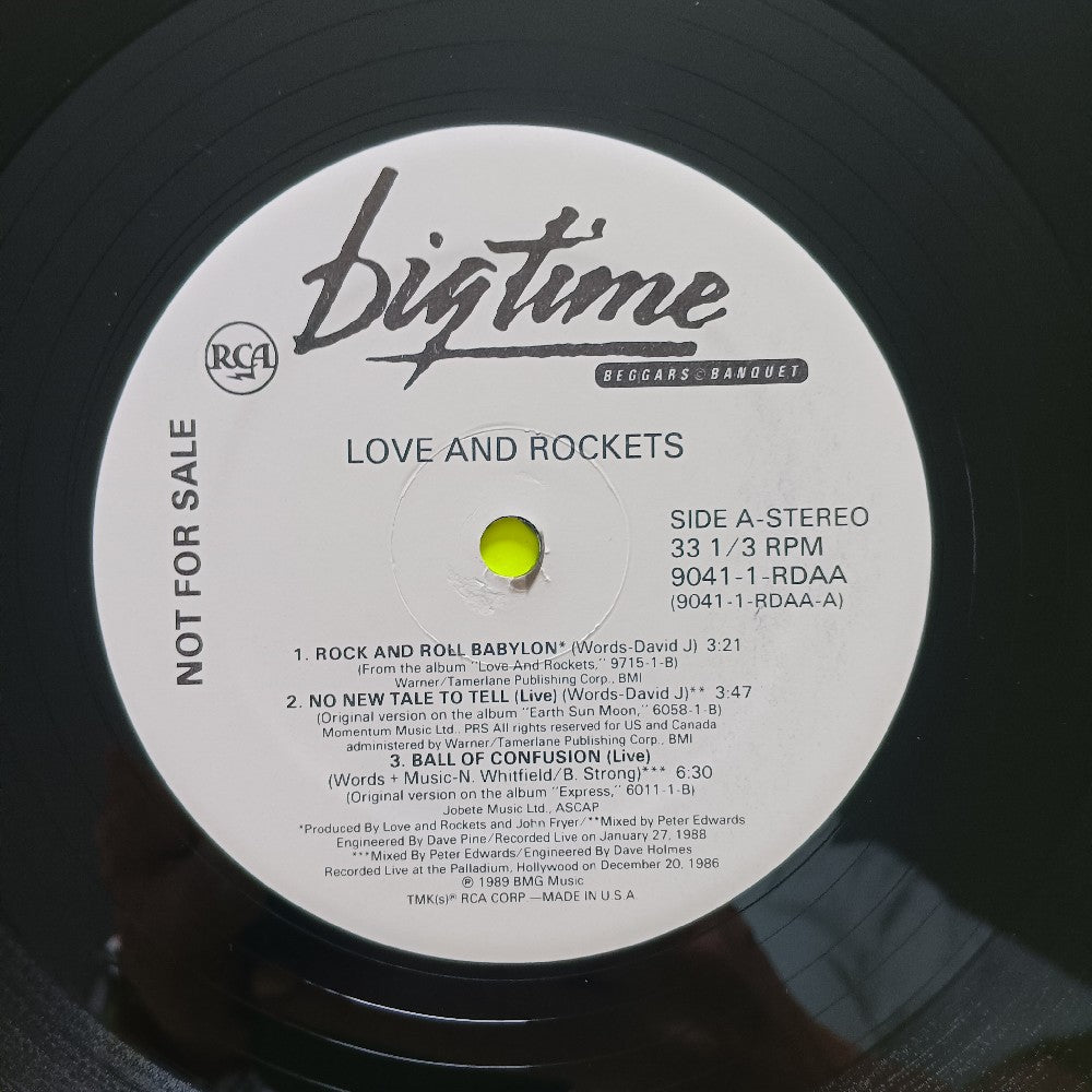 Love And Rockets - Rock And Roll Babylon PROMO - 1989 - 9014-1-RDAA - Used - EX - Vinyl