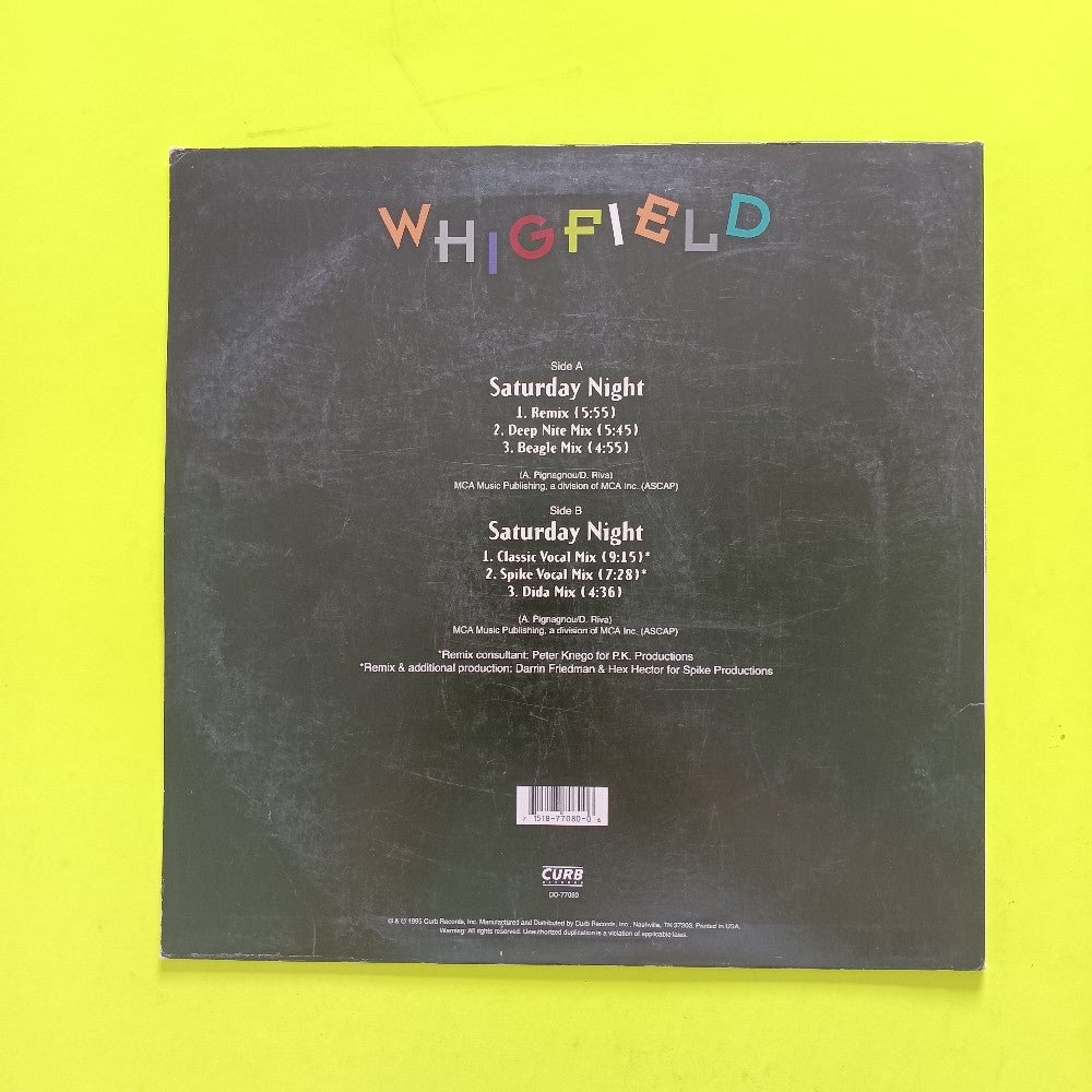 Whigfield - Saturday Night - 1995 - D0-77080 - Used - VG++ - Vinyl