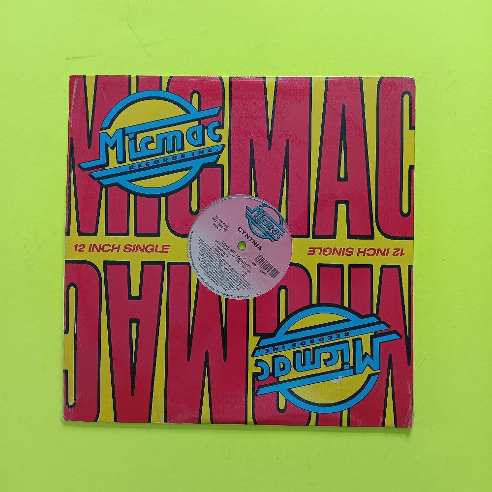 Cynthia - Love Me Tonight 12" - 1992 - MIC-580 - Used - VG++ - Vinyl