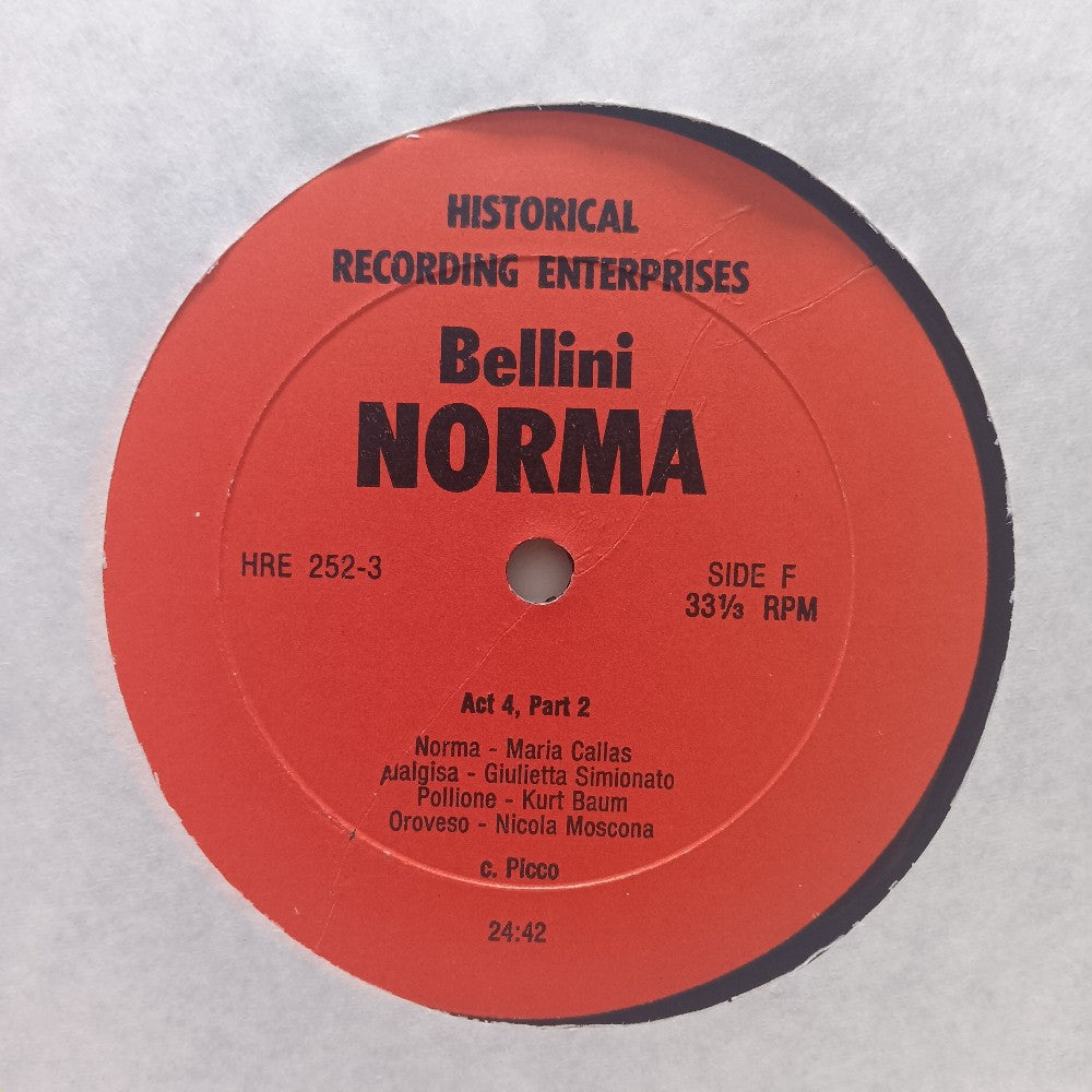 Maria Callas - Bellini: Norma Mexico City 1950 3LP BOX SET - HRE 252-3 - Used - VG++ - Vinyl