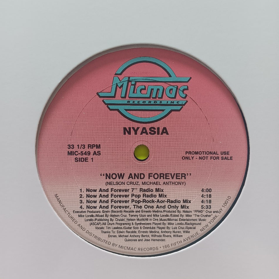 Nyasia - Now And Forever 12" PROMO - 1991 - MIC 549 - Used - EX - Vinyl