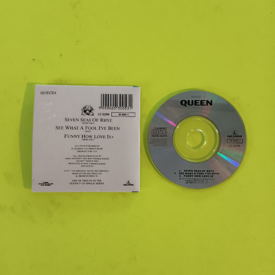 Queen - Seven Seas Of Rhye 3" MINI CD - 1988 - QUECD1 - Used - EX - CDs