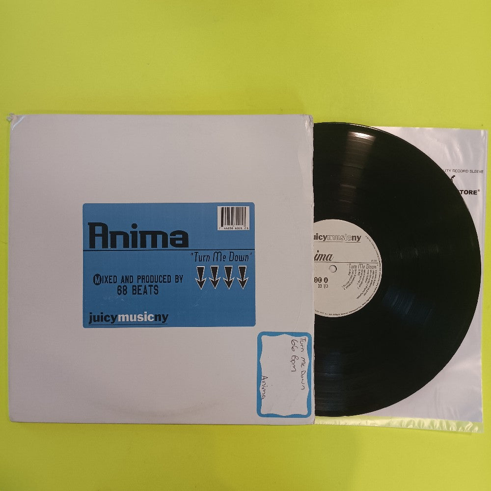 Anima  - Turn Me Down 12" - 1998 - JR-026 - Used - VG+ - Vinyl
