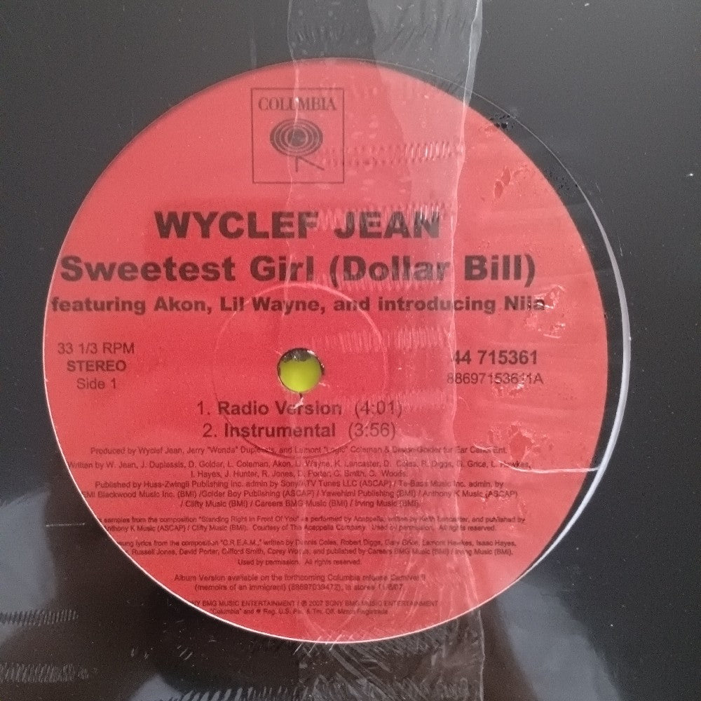Wyclef Jean - Sweetest Girl (Dollar Bill) 12" - 2007 - 44 715361 - New - Sealed - Vinyl