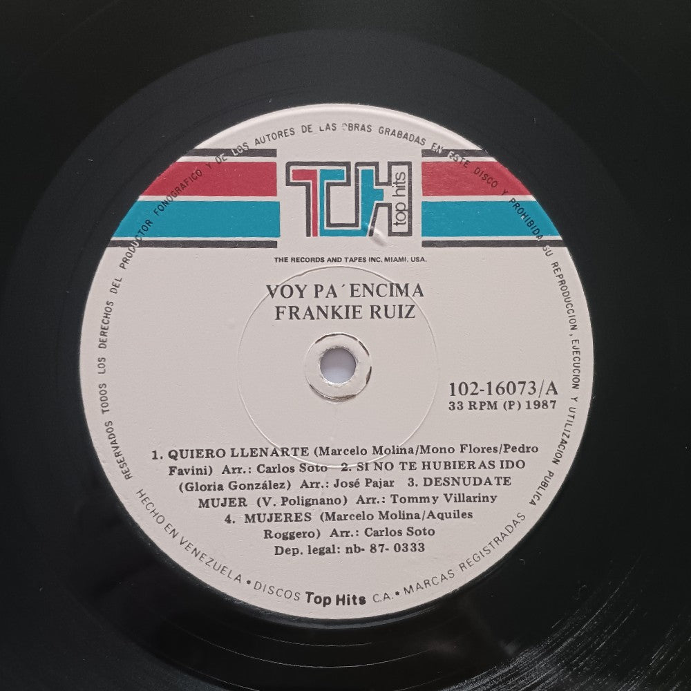 Frankie Ruiz - Voy Pa' Encima VENEZUELA - 1987 - 102-16073 - Used - EX - Vinyl