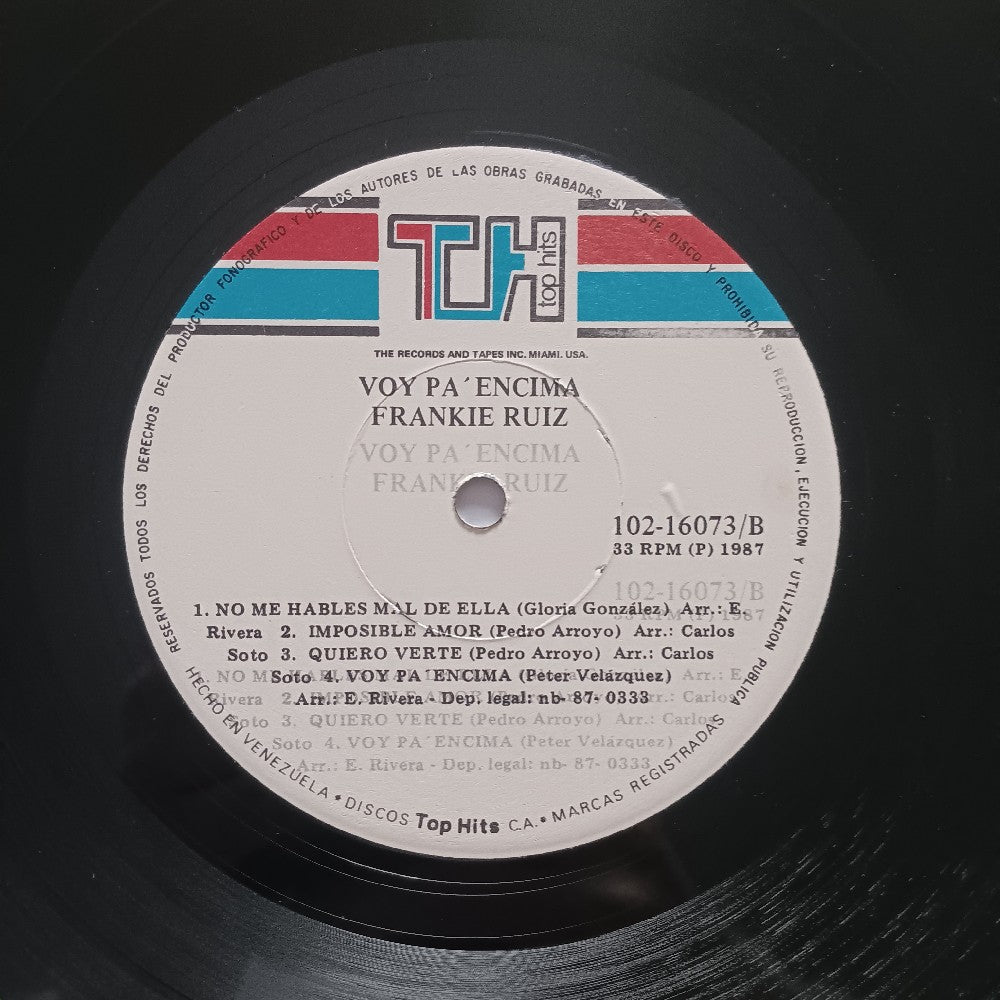 Frankie Ruiz - Voy Pa' Encima VENEZUELA - 1987 - 102-16073 - Used - EX - Vinyl