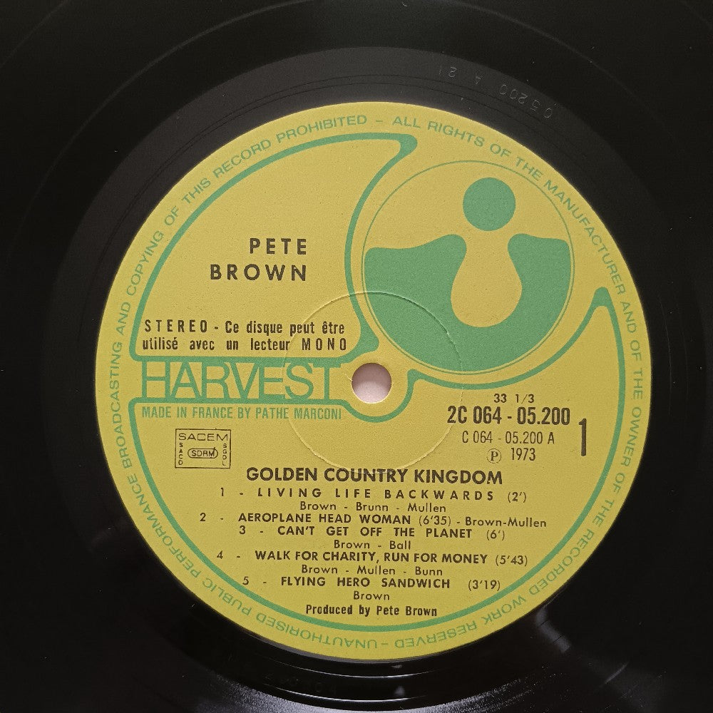 Pete Brown & Pibloklo - Golden Country Kingdom FRANCE - 1973 - 2C 064-05200 - Used - NM - Vinyl