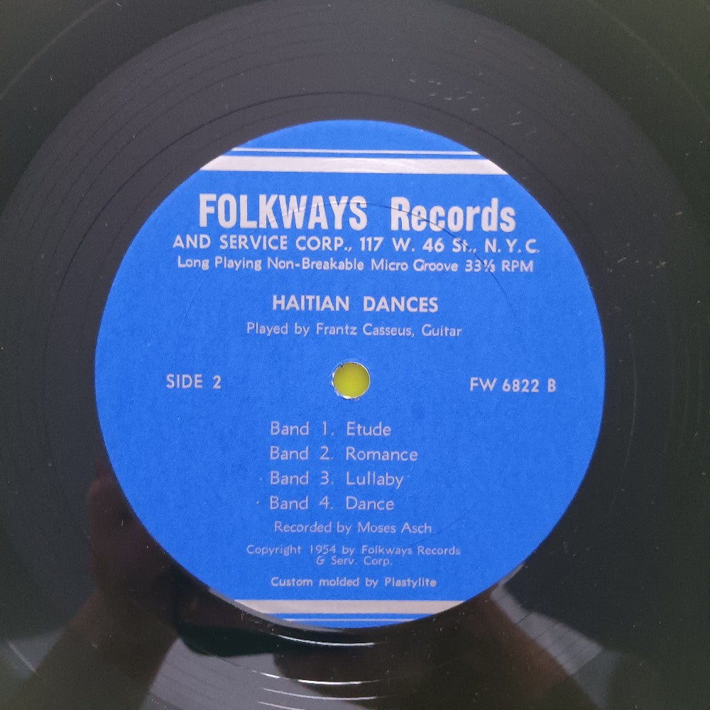 Frantz Casseus - Haitian Dances 10" - 1954 - FW 6822 - Used - EX - Vinyl