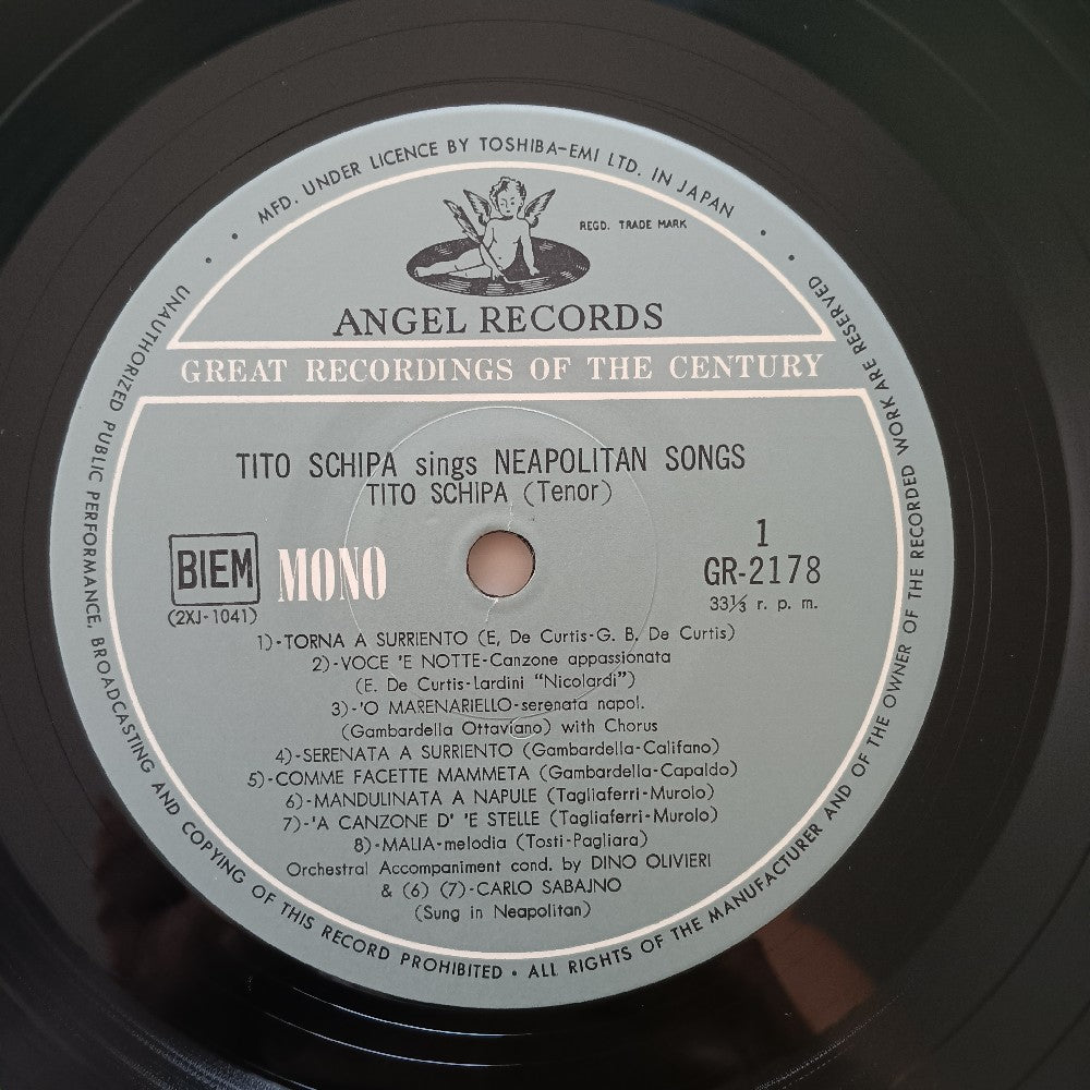 Tito Schipa - Sings Neapolitan Songs JAPAN - GR 2178 - Used - NM - Vinyl
