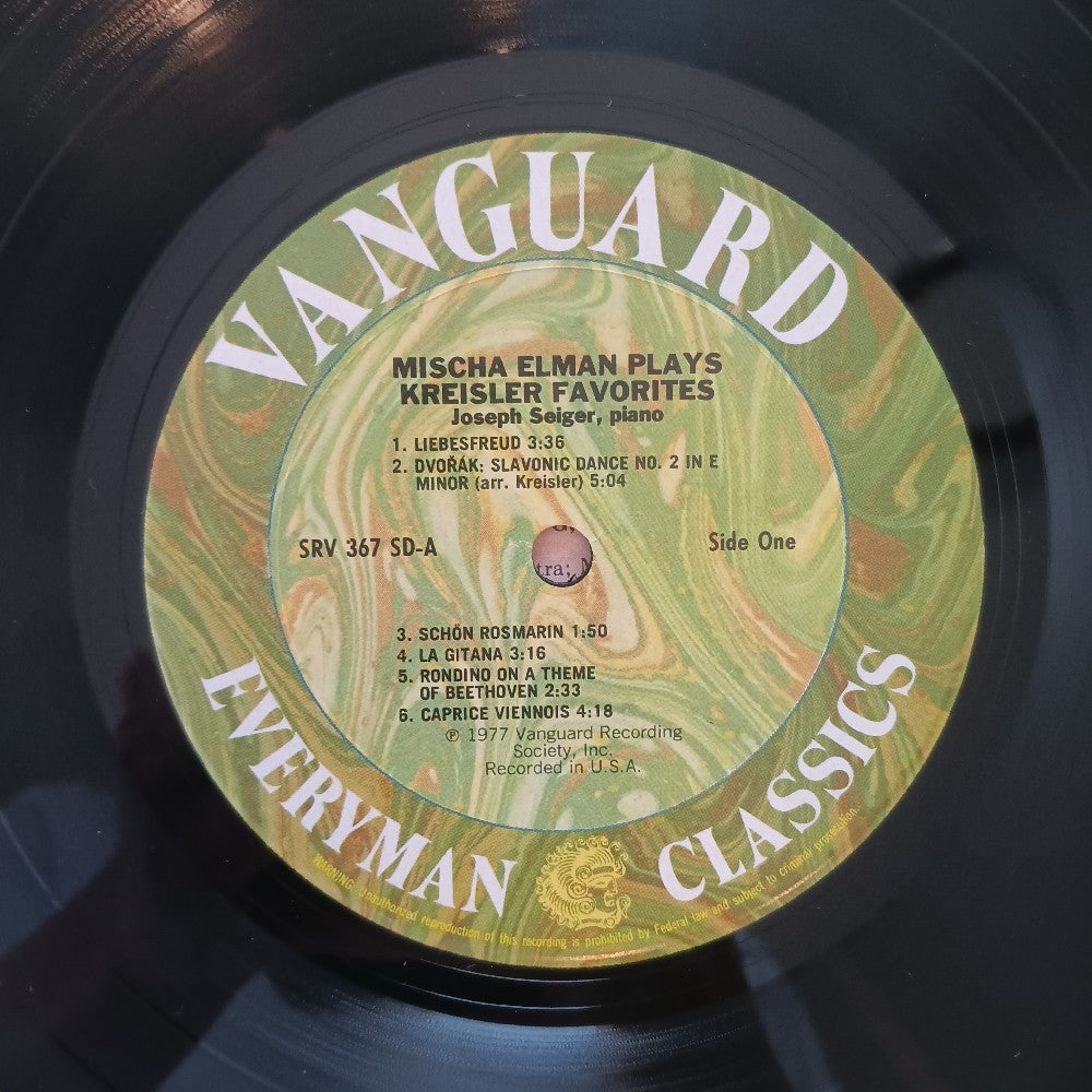 Miscarriage Elman - Plays Kreisler Favorites - 1977 - SRV 367 SD - Used - VG++ - Vinyl