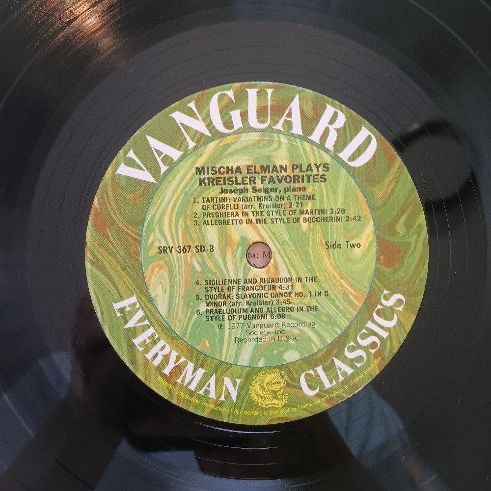 Miscarriage Elman - Plays Kreisler Favorites - 1977 - SRV 367 SD - Used - VG++ - Vinyl