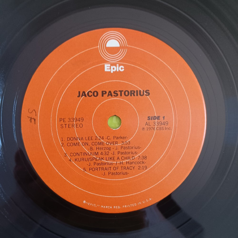 Jacob Pastorius - Jaco Pastorius Self Titled PROMO - 1976 - PE 33949 - Used - VG+ - Vinyl