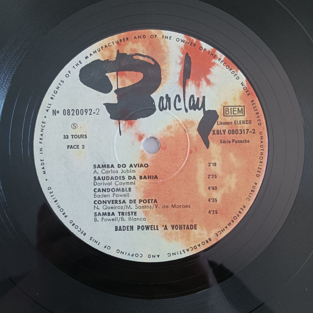 Baden Powell - A Vontade FRANCE - 1967 - 820 092 - Used - VG+ - Vinyl