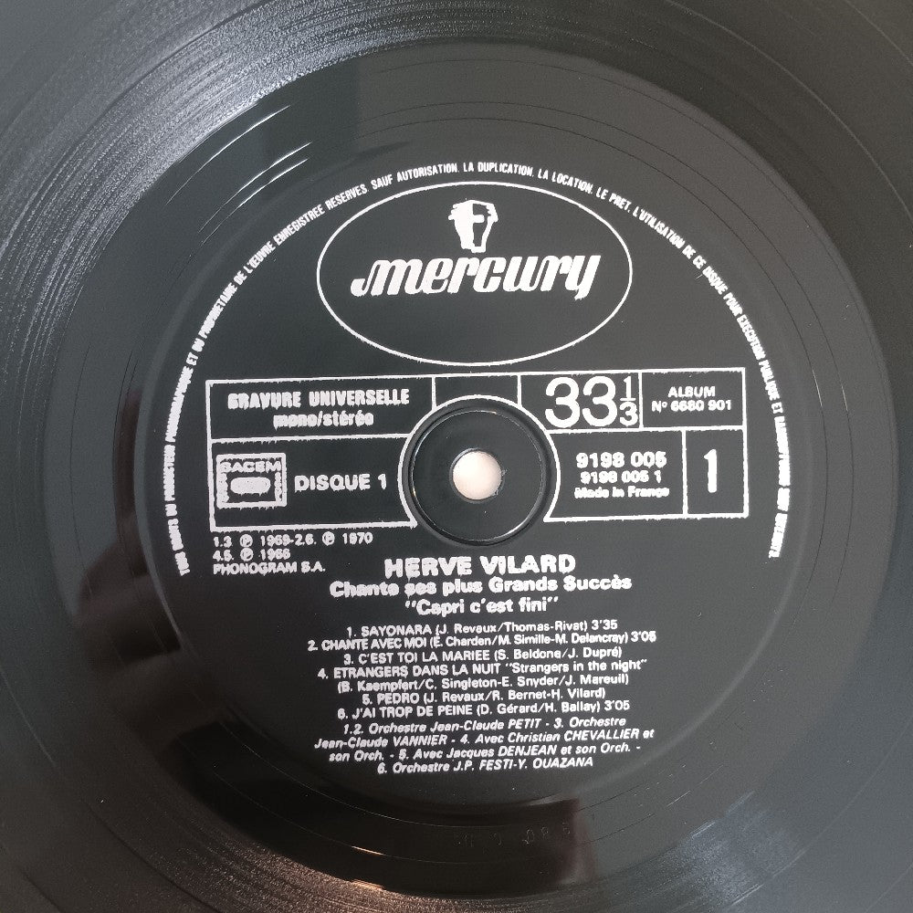 Herve Vilard - Chante Ses Plus Grands Succes FRANCE - 6680 901 - Used - VG++ - Vinyl