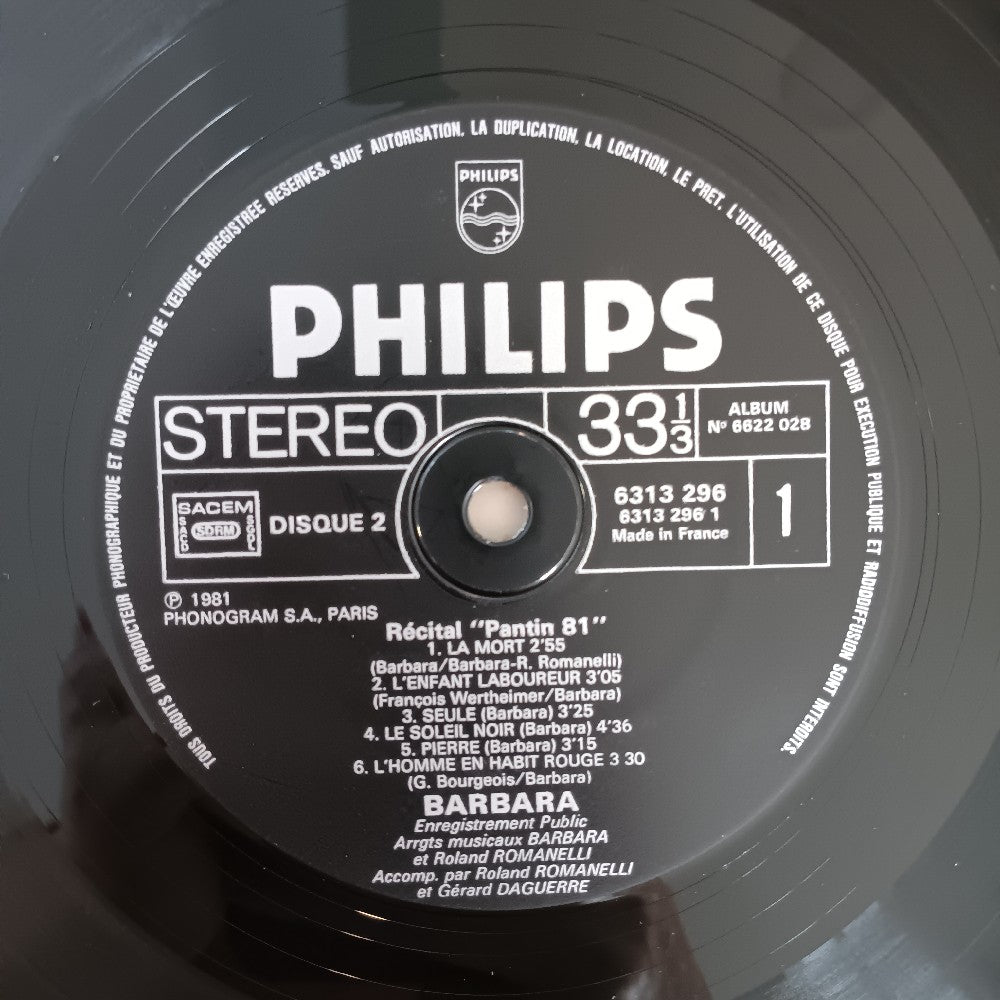 Barbara - Recital "Pantin 81" FRANCE - 1982 - 6622 028 - Used - VG++ - Vinyl