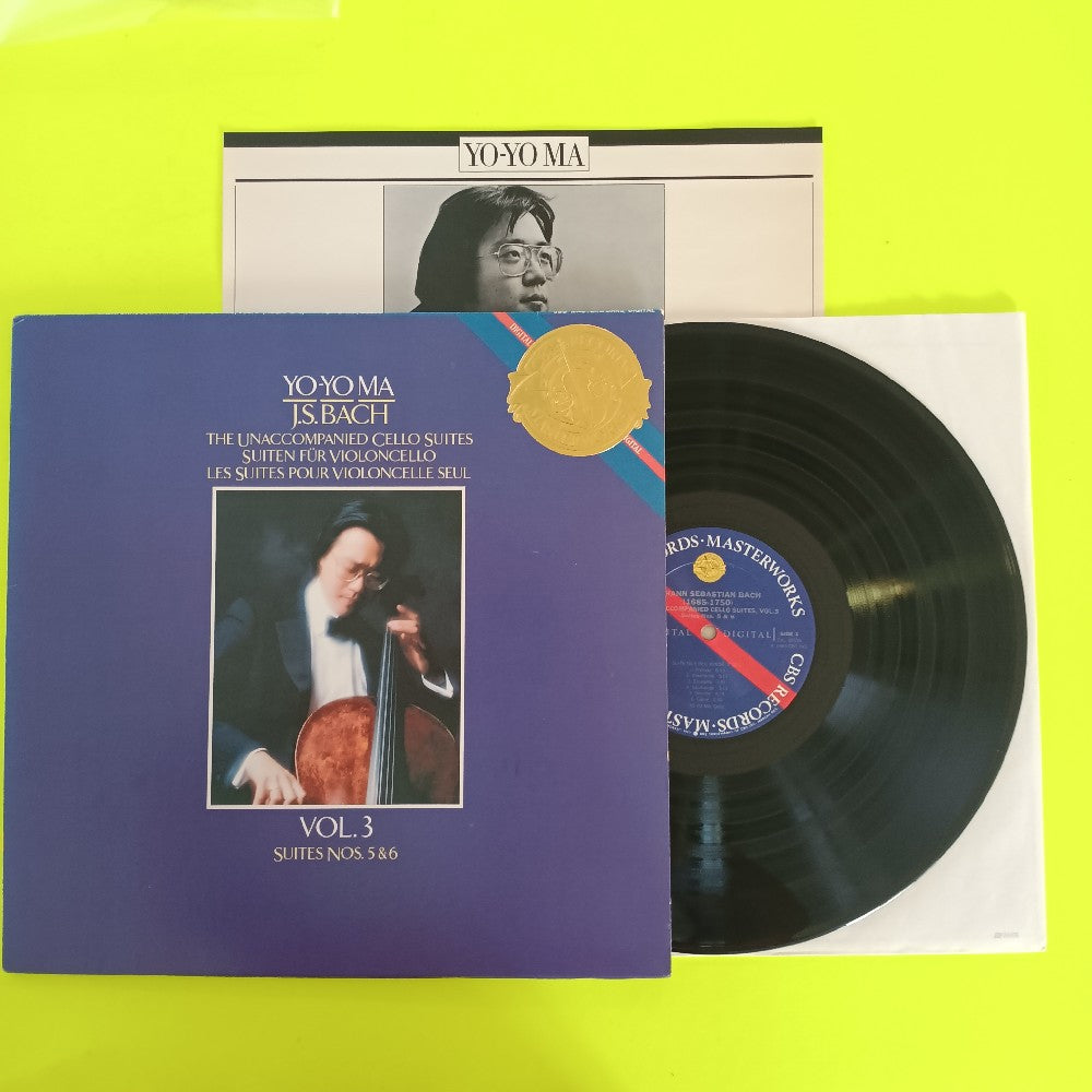 Yo-Yo Ma - Bach: Unaccompanied Cello Suites Vol 3 Nos 5 & 6 - 1985 - IM 39509 - Used - VG++ - Vinyl