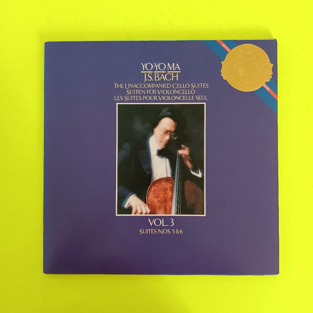 Yo-Yo Ma - Bach: Unaccompanied Cello Suites Vol 3 Nos 5 & 6 - 1985 - IM 39509 - Used - VG++ - Vinyl