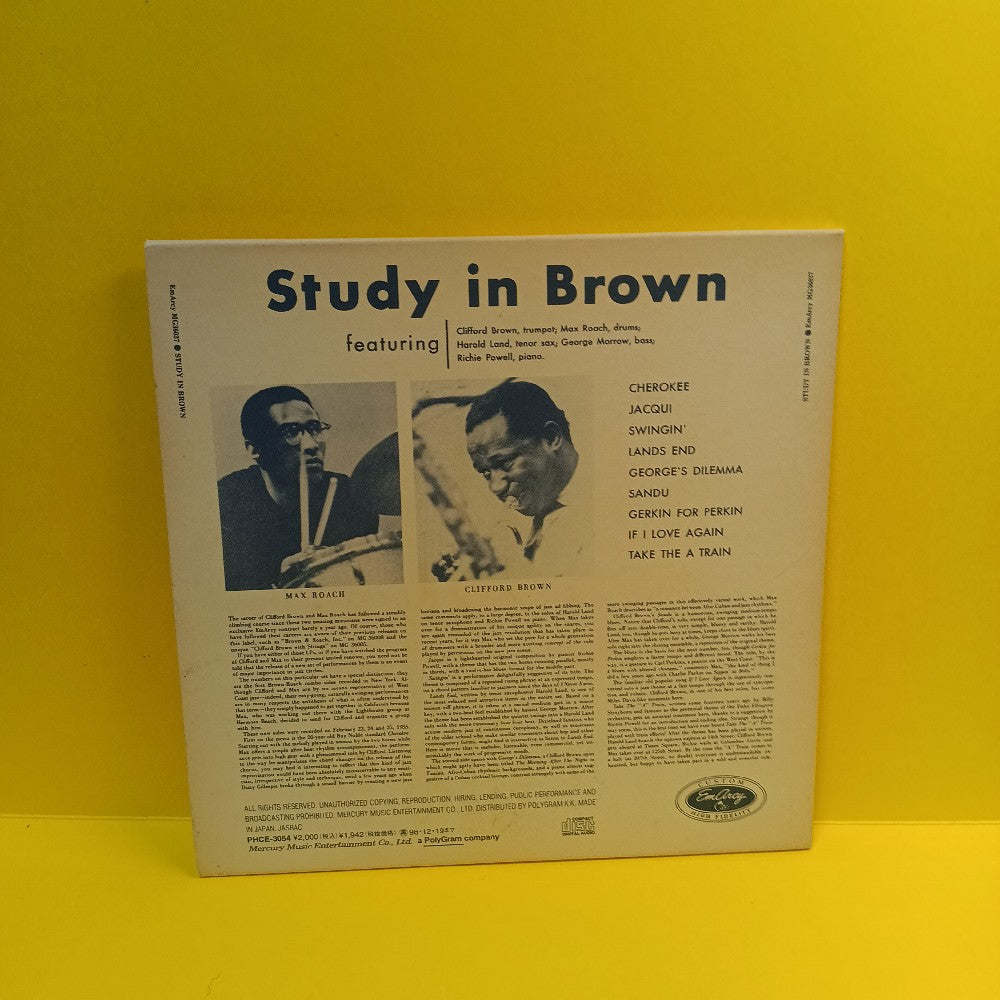 Clifford Brown & Max Roach - Study In Brown JAPAN - 1996 - PHCE-3054 - Used - VG++ - CDs