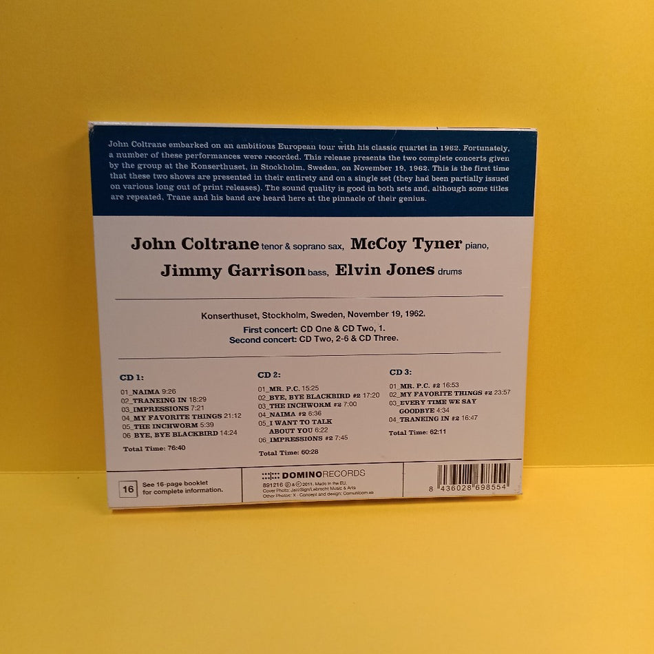 John Coltrane Quartet - The Complete Nov 1962 Stockholm Concerts 3CD Box - 2011 - 891216 - Used - EX - CDs