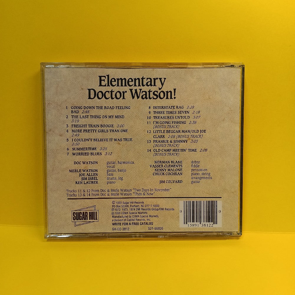 Doc Watson - Elementary Doctor Watson! - 1993 - SH-CD-3812 - Used - EX - CDs