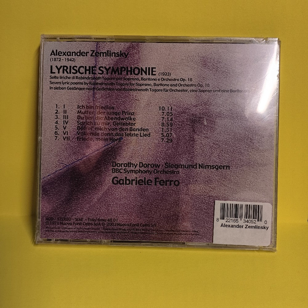 Ferro Dorow Nimsgern - Zemlinsky: Lyrische Symphonie Op. 18 - 2002 - 092743405-2 - New - Sealed - CDs