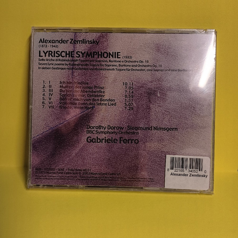Ferro Dorow Nimsgern - Zemlinsky: Lyrische Symphonie Op. 18 - 2002 - 092743405-2 - New - Sealed - CDs