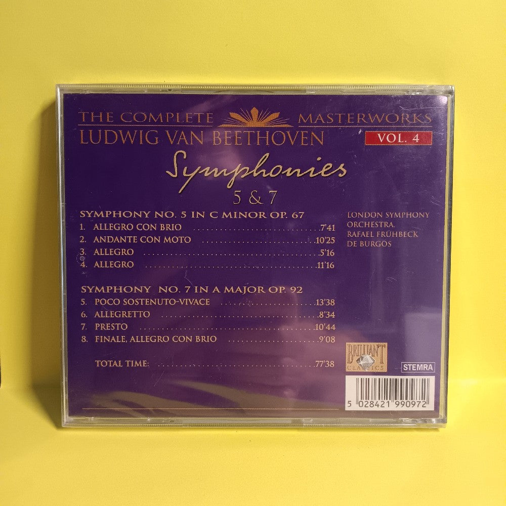 Ludwig Van Beethoven - Complete Masterworks Vol. 4 Symph 5&7 - 2002 - 99097 - New - Sealed - CDs