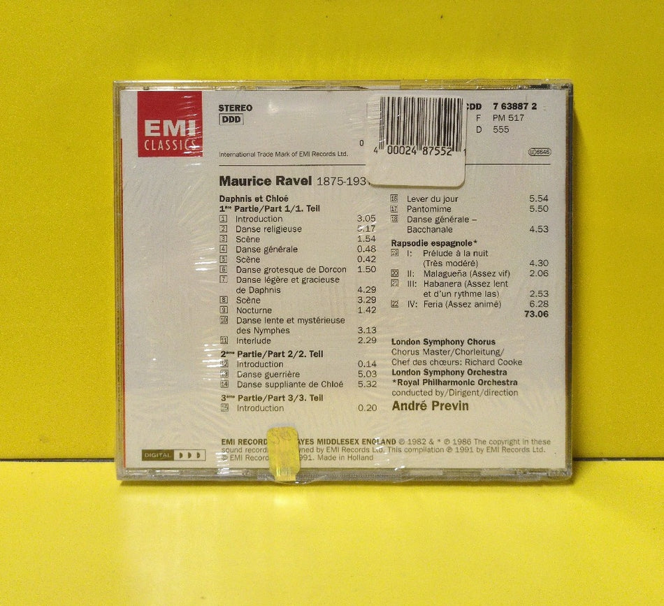 Maurice Ravel, London Symphony Chorus, London Symphony Orchestra, Royal Philharmonic Orchestra, André Previn - Daphnis Et Chloé - 1991 - CDD 7 63887 2 - New - Sealed - CDs - European Import