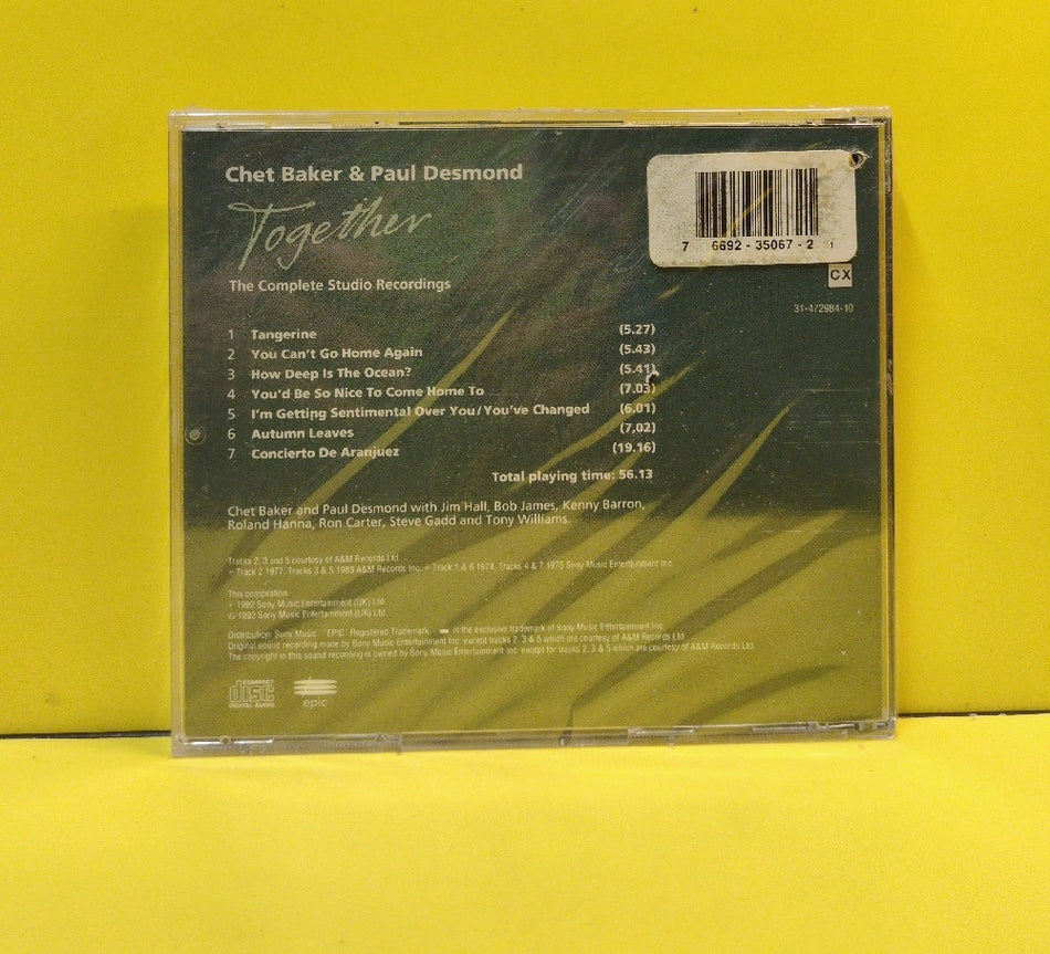 Chet Baker & Paul Desmond - Together (The Complete Studio Recordings) - 1992 - 472984 2 - New - Sealed - CDs - European Import